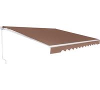 COSTWAY Store avec manivelle, store à bras articulé protection solaire, store balcon store solaire store à pince angle réglable 5-35° 300x250cm brun