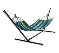COSTWAY Support de Hamac en Métal Charge 150 KG Chaîne Réglable avec Crochets pour Intérieur Extérieur Noir 325 x 100 x 106 cm