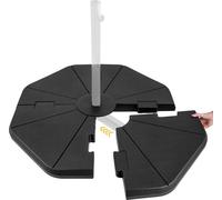 COSTWAY Support pour parasol 48,8 L/76 kg, remplissable avec de l'eau ou du sable, support pour parasol de marché en 4 parties, croix de sol pour parasol suspendu