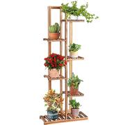 COSTWAY Support pour plantes Étagère à fleurs indépendante, Étagère à plantes en bois Escalier à fleurs à plusieurs niveaux, Étagère en bois Escalier à plantes pour l'intérieur et l'extérieur (6 nivea