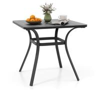 COSTWAY Table à Manger de Jardin 80 x 80 CM, Table Carrée en Métal 4 Personnes, Table d'Extérieur pour Cour Patio Bord de Piscine