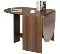 COSTWAY Table à Manger Pliable/Extensible Jusqu'à 163 CM, 4 - 7 Personnes, Convertibles à Console Marron