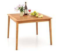COSTWAY Table Carrée de Jardin 100 cm, FSC en Bois d'Acacia, Trou pour Parasol 5 cm, Table de Salle à Manger d'Extérieur