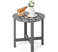 COSTWAY Table d'appoint résistante aux intempéries, petite table de jardin résistante aux UV, table de balcon 46x46x46cm Gris