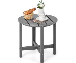 COSTWAY Table d'appoint résistante aux intempéries, petite table de jardin résistante aux UV, table de balcon 46x46x46cm Gris