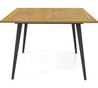 COSTWAY Table de jardin 107x107cm, table de terrasse carrée en acacia avec trou pour parasol pour 4 personnes, table de balcon, table à manger d'extérieur