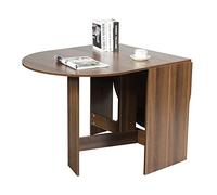COSTWAY Table Extensible Salle à Manger pour 4-7 Personnes, Table Ronde Convertible avec 2 Rallonges Semi-ovales et Base en Croix pour Cuisine, Salon, Charge Max 60KG, 163 x 80 x 75CM (Marron)