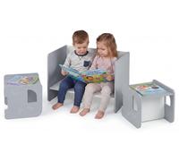 COSTWAY, table multifonctionnelle 6 en 1 pour enfants, ensemble table et chaise avec tableau, espace de rangement et étagère, table à dessin, table de jeu, ensemble de sièges pour enfants à partir de 