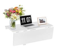 COSTWAY Table Murale Rabattable - plataux Pliable 80×60 cm (L x l)-Meuble Foyers pour Etudiants, Appartements, Cuisine Blanc