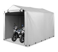 COSTWAY Tente de garage 160 x 218 x 164 cm, abri de jardin étanche avec cadre métallique & porte zippée enroulable (gris argenté)