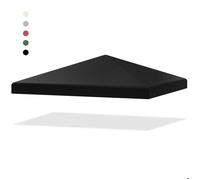 COSTWAY Toile de Toit de Rechange 3 x 3 M Protection Solaire Bâche pour Tonnelle en Polyester pour Jardin Plage Parc Noir