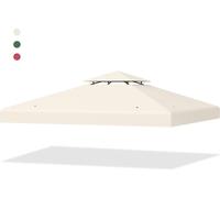 COSTWAY Toit de rechange pour pavillon 3x3m Double toit Toit de pavillon Housse de rechange Beige