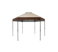COSTWAY Tonnelle de Jardin 3,6 x 3,6 m, Tente de Réception Pop Up Hauteur Réglable, Sac de Transport, 12 Piquets, 6 Cordes, Barnum Pliant Imperméable pour Camping, Pique-Nique, Fête (Marron)