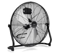 COSTWAY Ventilateur de sol φ51cm, machine à vent 160W avec 3 vitesses, ventilateur de sol au design chromé, tête de ventilateur inclinable en continu, angle d'inclinaison réglable à 145