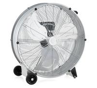 COSTWAY Ventilateur de Sol Industriel Ø65 CM 180 W, Ventilateur à Tambour avec 3 Vitesses, 3 Pales en Aluminium et Moteur en Cuivre, Brasseur d'Air avec Roulettes et Poignée Latérale (Argenté)