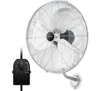COSTWAY Ventilateur mural industriel 56cm, Ventilateur 85° oscillation, 30° d'inclinaison réglable, 3 vitesses, tête oscillante