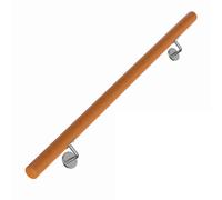 Costway100CM Main Courante en Bois de Hêtre Rampe Murale avec Fixation Inoxydable Antidérapantes Intérieures Charge 200 kg Naturel