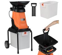 Costway3000W Broyeur Végétaux et Branches Silencieux 2-EN-1 avec Bac 50L 2 Roues de Transport Ratio de Broyage 15:1 Broie Jusqu'à 45mm