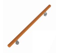 Costway80CM Main Courante en Bois de Hêtre Rampe Murale avec Fixation Inoxydable Antidérapantes Intérieures Charge 200 kg Naturel