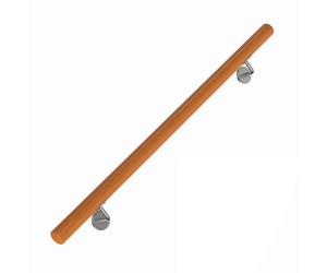 Costway80CM Main Courante en Bois de Hêtre Rampe Murale avec Fixation Inoxydable Antidérapantes Intérieures Charge 200 kg Naturel