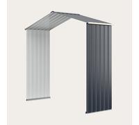 CostwayAbri de Jardin en Métal 1,36 ? 213 x 64 x 195 cm avec 2 Portes Coulissantes Verrouillables 4 Trous d?Aération Gris pour Vélo