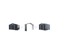 CostwayAbri de Jardin en Métal & Extension 10.85? avec 2 Portes Coulissantes Verrouillables 4 Trous d?Aération Gris pour Vélo
