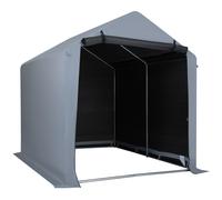 CostwayAbri de Rangement pour Vélos Tente de Jardin Imperméable en Métal Galvanisé Porte Enroulable avec Fermeture Éclair 158 x 218 x 177cm Argenté