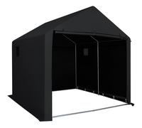 CostwayAbri de Rangement pour Vélos Tente de Jardin Imperméable en Métal Galvanisé Porte Enroulable avec Fermeture Éclair 210 x 238 x 211 cm Noir
