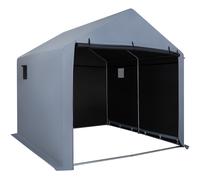 CostwayAbri de Rangement pour Vélos Tente de Jardin Imperméable en Métal Galvanisé Porte Enroulable avec Fermeture Éclair 210 x 238 x 211 cm Argenté