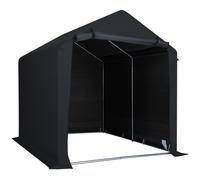 CostwayAbri de Rangement pour Vélos Tente de Jardin Imperméable en Métal Galvanisé Porte Enroulable avec Fermeture Éclair 158 x 218 x 177cm Noir