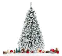 CostwayArbre de Noël Artificiel 180 CM avec 250 LED 600 Branches Matériel PVC Sapin de Noël avec Socle en Métal Décoration de Noël
