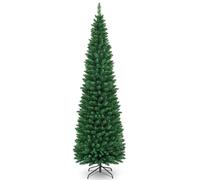 CostwayArbre de Noël Artificiel 210 cm 700 Branches Support en Métal Solide Aiguilles en PVC Décoration de Fêtes Vert Naturel