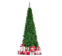CostwayArbre de Noël Artificiel 225 cm avec 150 Lumières LED Sapin Artificiel avec 1085 Branches