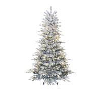 CostwayArbre de Noël Enneigé avec 834 Branches en PVC et PE Pied Métallique Pliable Décoration pour Fête Maison Bureau Blanc