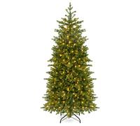 CostwayArbre de Noël Lumineux à Télécommande avec 434 Branches Socle Métal Pliable Fonction Mémoire et Minuterie Maison&Magasin Vert