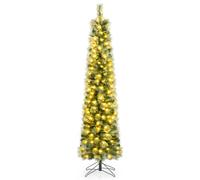 CostwayArbre Décoratif avec 198 Pointes de Branches Télécommande 8 Modes Eclairage Décoration pour Maison Magasin Bureau