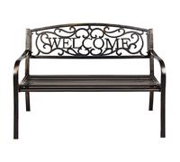 CostwayBanc de Jardin de Style Ancien Mobilier avec Cadre Métallique pour l'Intérieur et l'Extérieur 127 x 63,5 x 89 cm Cuivré
