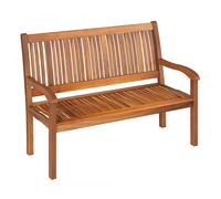 CostwayBanc de Jardin en Bois avec Dossier et Accoudoir Large Idéal pour Balcon Jardin Bord de Piscine etc.