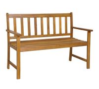 CostwayBanc de Jardin en Bois Massif d'Acacia Banc d'Extérieur à 2 Places avec Accoudoirs Siège à Lattes Charge 360 Kg 122 x 56,5 x 86 CM Naturel