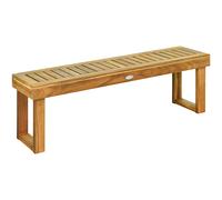 CostwayBanc de Jardin en Lattes en Bois d?Acacia sans Dossier avec Pieds en U 132 x 34 x 43,5CM Charge Max 360KG Naturel