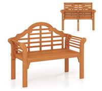 COSTWAY Banc de jardin pliable jusqu'à 360kg, Banc massif en bois d'eucalyptus, Banc 2-3 places, Banc de parc pour terrasse, balcon, jardin