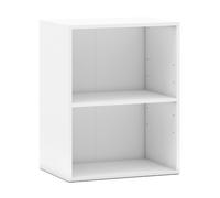 CostwayBibliothèque à 2 Cubes Ouverts Meuble de Rangement à 3 Niveaux avec Étagère Réglable à 5 Positions 42 x 29,5 x 53,5 cm Blanc