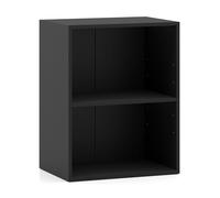 CostwayBibliothèque à 2 Cubes Ouverts Meuble de Rangement à 3 Niveaux avec Étagère Réglable à 5 Positions 42 x 29,5 x 53,5 cm Noir