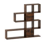 CostwayBibliothèque à 5 Niveaux 120x19,5x109 CM Étagère de Rangement avec Dispositif Anti-basculement et Patins Antidérapants Blanc et Café