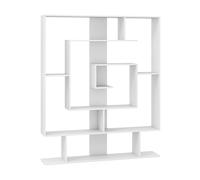 CostwayBibliothèque à 7 Niveaux Bibliothèque Géométrique avec 2 Kits Anti-Basculement Organisateur de Rangement sur Pied Blanc