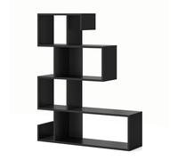 CostwayBibliothèque en Forme de?S?à 5 Niveaux Bibliothèque Géométrique Cubes Ouverts Etagère Décorative Moderne Kits Anti-renversement Noir