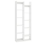CostwayBibliothèque Étagère à 12 Niveaux avec Kits Anti-Retournement Étagère en Bois Unité de Rangement en Forme d'Arbre Organisateur Blanc