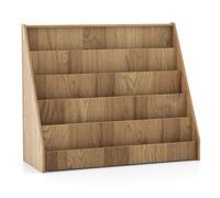 CostwayBibliothèque pour Enfants à 5 Niveaux Étagères d'Exposition de Livres pour Tout-petits Bibliothèque sur Pied Petit Porte-Revues Naturel
