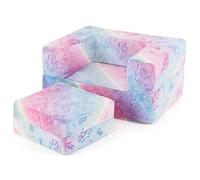 CostwayCanapé Modulaire pour Enfants avec Coussin Canapé Phosphorescent avec Housse Lavable en Machine pour 3+ ans Licorne Arc-en-ciel