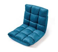 CostwayCanapé Paresseux Chaise de Sol Fauteuil Convertible en Flanelle Dossier Réglable 14 Positions Chaise de Méditation/Jeux Vidéo Bleu Bondi